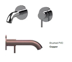 SB Round basin mixer tap recessed satin-finish copper PVD 102mm