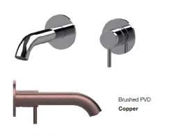 SB Round recessed basin mixer tap satin-finish copper PVD 132mm