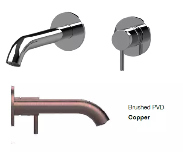 SB Round recessed basin mixer tap satin-finish copper PVD 162mm