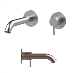 SB Round recessed basin mixer tap satin-finish copper 316 PVD 162mm