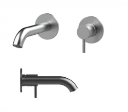 SB Round recessed basin mixer tap Gun Metal  316 PVD 132mm