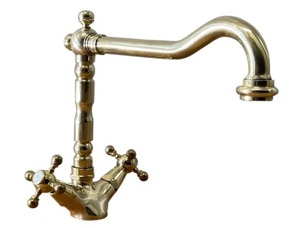 Nostalgic kitchen tap V1910 Brass Nature tap discoloured aged 1208953525