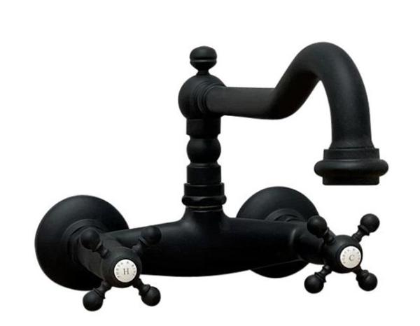 Nostalgic classic kitchen tap V2721 wall tap matt black 1208953527