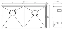 Lorreine Luxe stainless steel double sink 4040 cm flush-mounted undermount and inset 1208953616