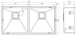 Lorreine Exclusive stainless steel double sink 4040 cm flush-mounted undermount and inset 1208953617