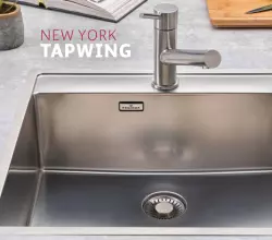 Reginox stainless steel Sink New York 50x40 Tapwing with tap hole inset flush-mounted and undermount 1208953624