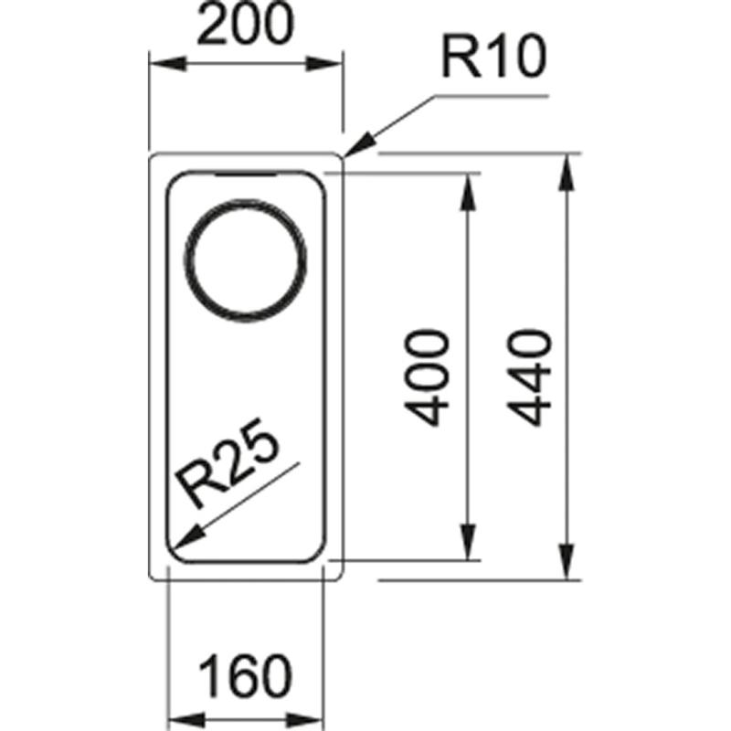 Franke Mythos MYX 110.16 rvs sink 16x40cm undermount 122.0638.196