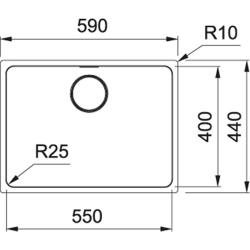 Franke Mythos MYX 110.55 rvs sink 55x40cm undermount 122.0638.200