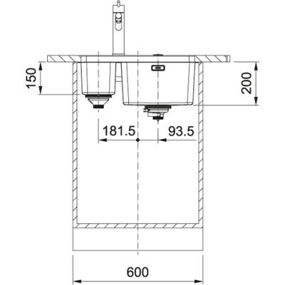 Franke Mythos MYX 160.34.16 BR one and a half stainless steel sink undermount 16+34cm 122.0638.272