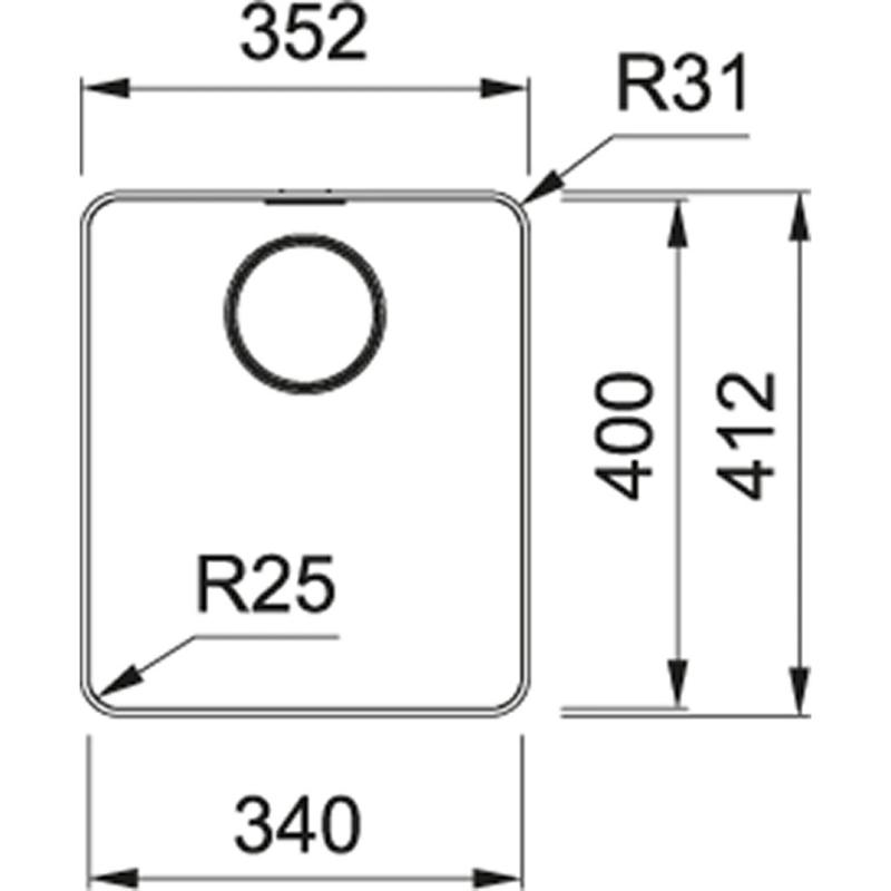 Franke Mythos MYX 210.34 rvs sink 34x40cm flush-mount 127.0638.274
