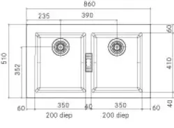 Franke Sirius 2 S2D 620 plastic double sink white inset 143.0634.553