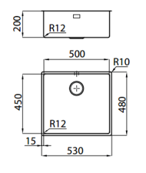 Foster L45 Special 45cm long Stainless Steel Sink 50 x 45 cm Undermount 1208953724