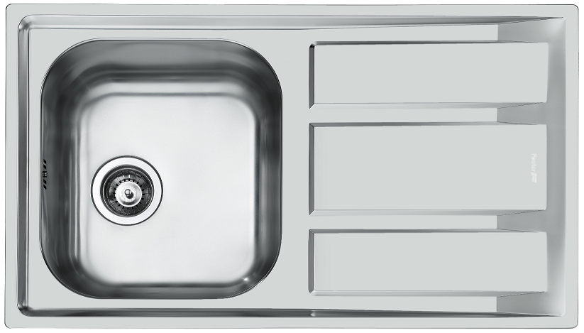 Foster Marine Stainless Steel 316 reversible sink with draining board 86x50cm surface-mounted 1208953725