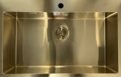 Ausmann Weser stainless steel large gold sink PVD Gold 79x51 with tap hole undermount flush-mounted and inset 080907