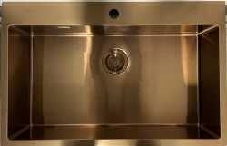 Ausmann Weser large stainless steel sink copper colour PVD Copper 79x51 with tap hole undermount flush-mounted and inset 080952