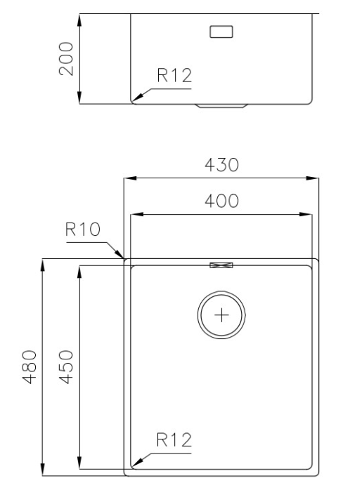 Foster L45 Special 45cm Long Stainless Steel Sink 40 x 45 cm Undermount 1208953742