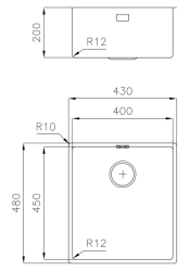 Foster L45 Special 45cm Long Stainless Steel Sink 40 x 45 cm Undermount 1208953742