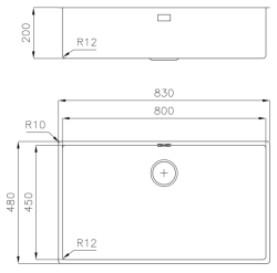 Foster L45 Special 45 cm long Stainless Steel Large Sink 80 x 45 cm Undermount 1208953743