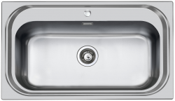 Foster 900 Large Stainless Steel Sink 86.5 x 50.5 cm with Tap Hole Built-in 1208953748