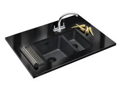 Franke Black one and a half 1.5 plastic black sink 53.5x41cm undermount 1208953778