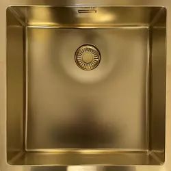 Reginox New York PVD comfort stainless steel sink gold PVD Gold 40x40 flush-mounted undermount and inset 1208953779