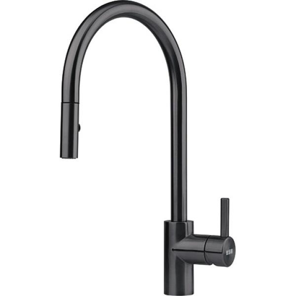 Franke Kitchen tap Eos Neo with spout pull-out spray head brushed black 115.0613.671