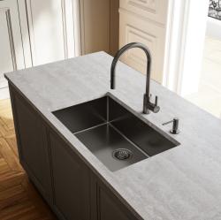 Franke Kitchen tap Eos Neo with spout pull-out spray head pvd gun metal 115.0628.256