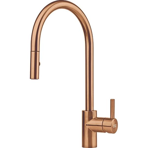 Franke copper Kitchen tap Eos Neo with spout pull-out spray head pvd copper 115.0628.254