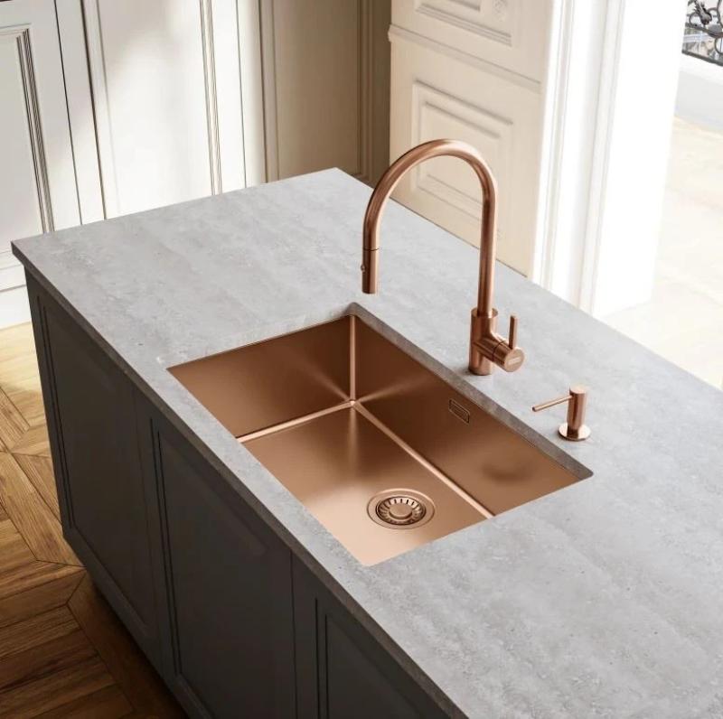 Franke copper Kitchen tap Eos Neo with spout pull-out spray head pvd copper 115.0628.254