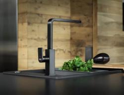 Franke brushed black Kitchen tap Mythos with swivel spout 115.0550.441