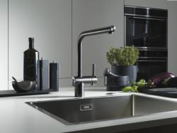 Franke Brushed Black Sensor Kitchen tap Atlas Neo Swivel Spout 115.0625.525