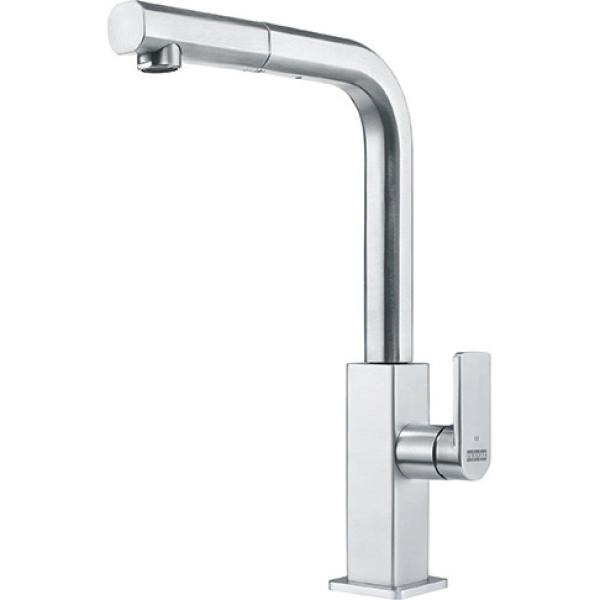 Franke solid stainless steel kitchen tap Mythos with pull-out spout stainless steel 1208953828