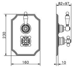 PB classic nostalgic Built-in thermostat with diverter chrome 1208953839