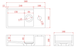 Translation: Solid-S Marble solid surface basin B36xD18xH10cm marble matte black 1208953896