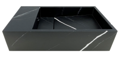 Translation: Solid-S Marble solid surface basin B40xD22xH10cm marble matte black 1208953898