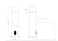 Waterevolution Flow electronic washbasin faucet with infrared sensor and battery operation in stainless steel T110EIE