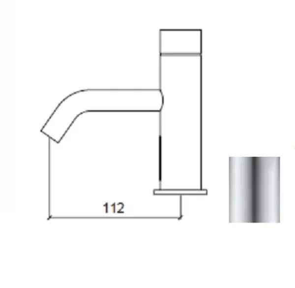 Waterevolution Flow electronic washbasin faucet with infrared sensor and battery operation in stainless steel T110EIE