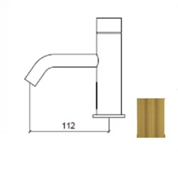 Waterevolution Flow electronic washbasin faucet with infrared sensor battery-powered in brushed brass T110ELE