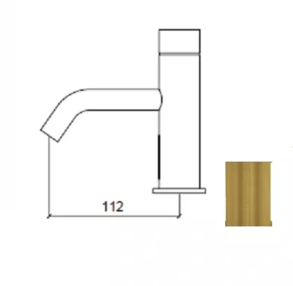 Waterevolution Flow electronic washbasin faucet with infrared sensor battery-powered in brushed brass T110ELE