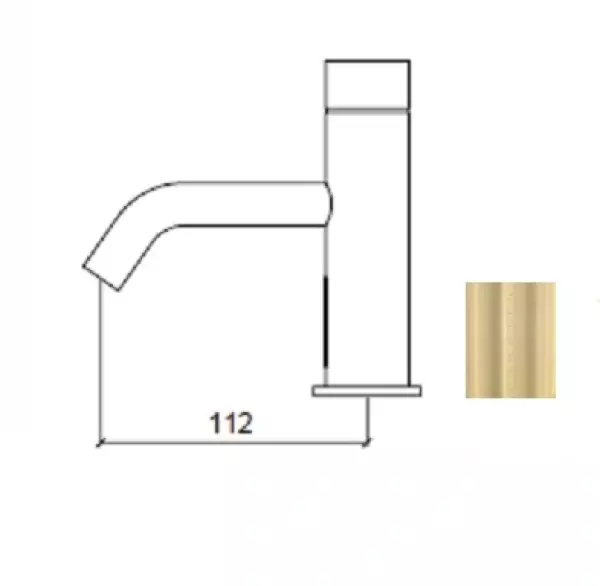 Waterevolution Flow electronic washbasin faucet infrared battery-operated light gold T110EWGE