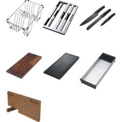 Franke Box Center BWX220-54-27 stainless steel sink left with chopping board knife set and wire basket 86x51cm 127.0587.643