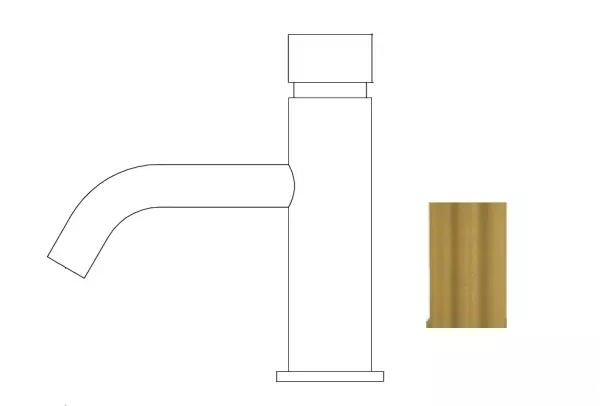 Waterevolution Flow Washbasin tap self-closing brushed brass T110TPLE