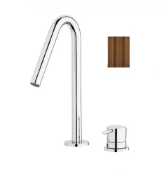 Waterevolution Flow 2-hole sink faucet PVD Brushed Copper with small V-Shaped 127mm spout T1121VCPE