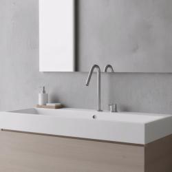 Waterevolution Flow 2-hole sink faucet stainless steel with high V-Shaped 227mm spout T1122VIE