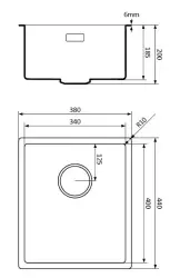 Lorreine black Quartz sink 34x40cm undermount flush-mounted black with copper basket strainer 1208954018