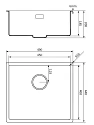 Lorreine black Quartz sink 45x40cm undermount flush-mounted black with copper basket strainer 1208954020