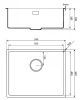 Lorreine zwarte Quartz spoelbak 50x40cm onderbouw vlakbouw en opbouw zwart met zwarte korfplug 1208954002