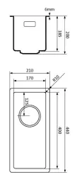 Lorreine black Quartz small sink 17x40cm undermount flush-mounted black with gun metal basket strainer 1208954029