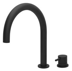 Waterevolution Flow 2-hole sink faucet black with low U-Shaped 113mm spout T1121UPR