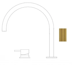 Waterevolution Flow 2-hole basin tap brushed brass T1121ULE